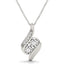 Pendentif en diamant courbé à deux pierres en or blanc 14k
