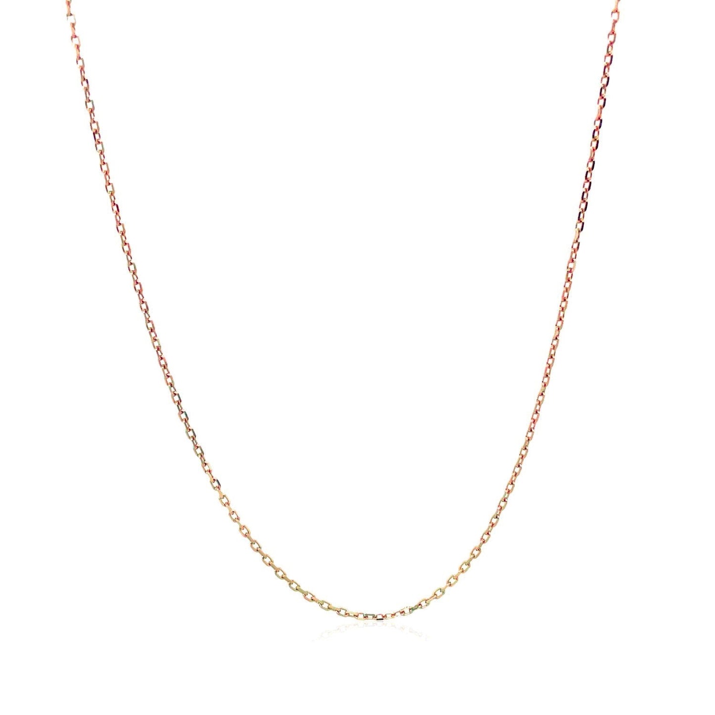 18k Rose Gold Diamond Cut Cable Link Chain - 0.75 mm