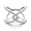 14k White Gold Entwined Design Diamond Engagement Ring