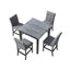 TOPMAX 5-piece cabinet dining table set, wooden square dining table and chairs, and 4 soft cushioned high back chairs in black - Korvel