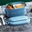 Japanese Portable Double Layer Bento Lunch Box with Cutlery