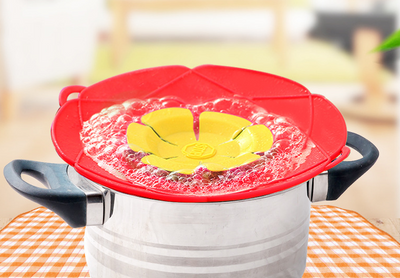 Silicone spill proof lid for household kitchens dust-proof splash proof boiling proof silicone lid flower shaped spill - Korvel