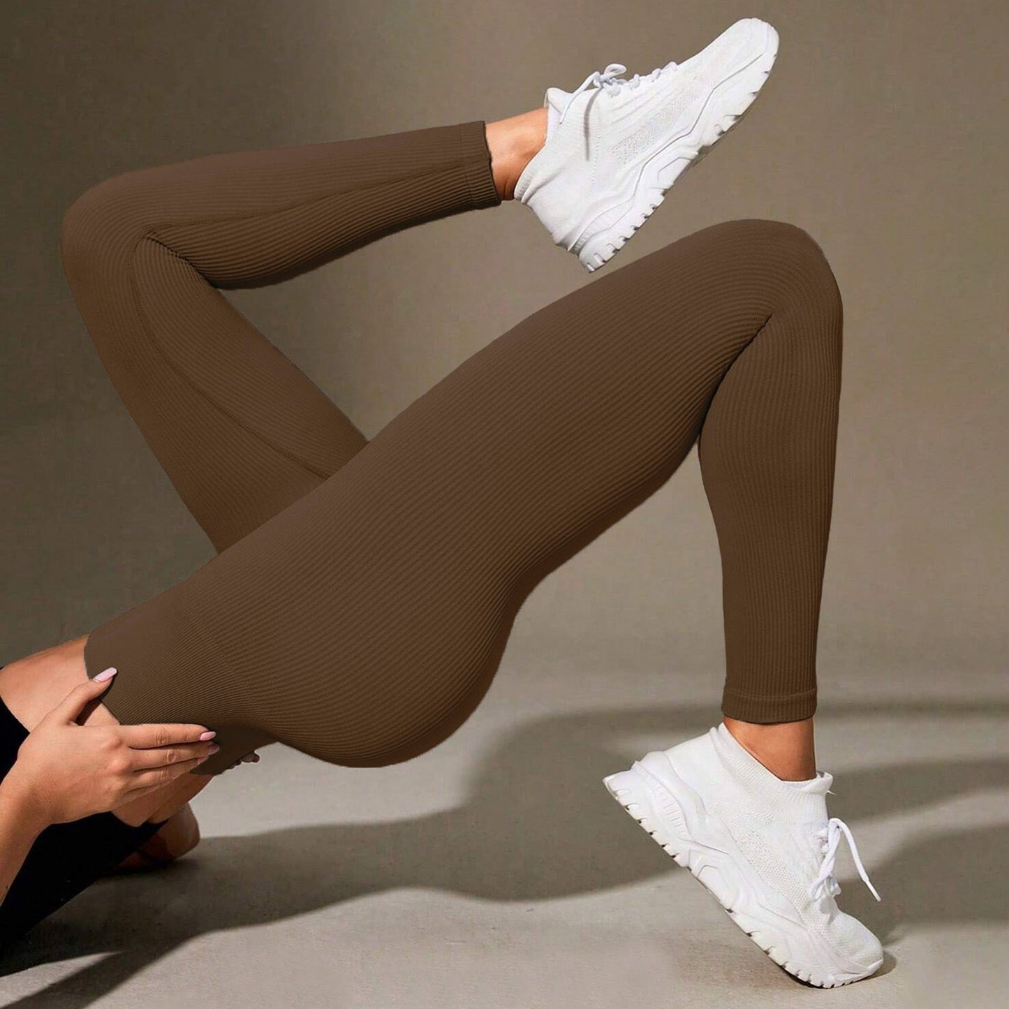 Threaded autumn and winter yoga pants seamless fitness pants high waisted sports yoga clothes leggings - Korvel