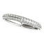 Bague de mariage en diamant pavé à deux rangées en or blanc 14 carats