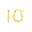Pendientes de aro scalloped de oro amarillo de 14k