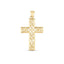 14k Yellow Gold High Polish Vine Cross Pendant