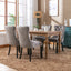 Modern high-end plush solid wood velvet cushioned dining chair with wooden leg nail head decoration, two piece set in gray - Korvel