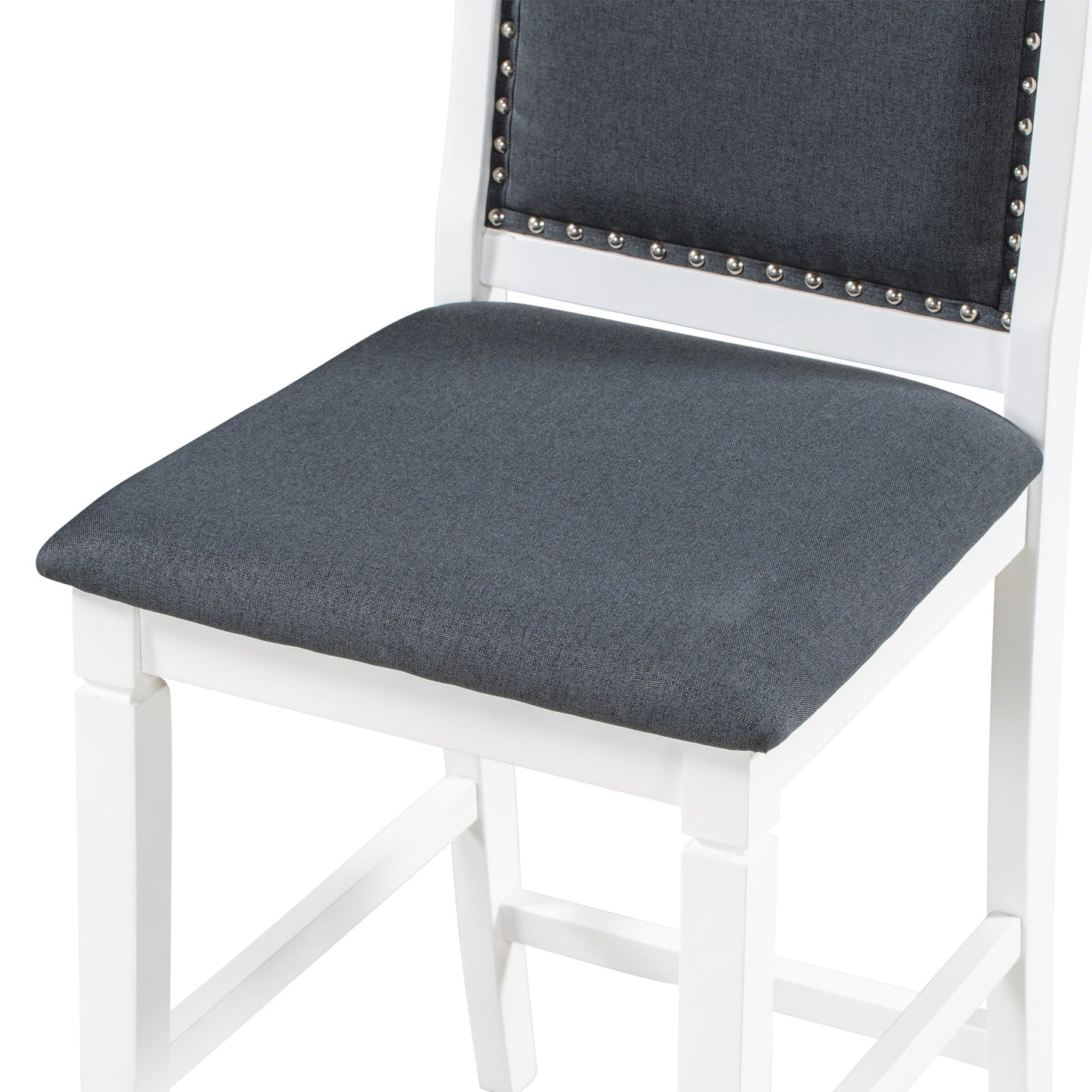 Ensemble de salle à manger surélevé en bois TOPMAX 3 pièces - Blanc et gris