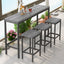 Modern Design Kitchen Dining Table Pub Table Long Dining Table Set with 3 Stools Easy Assembly Gray - Korvel