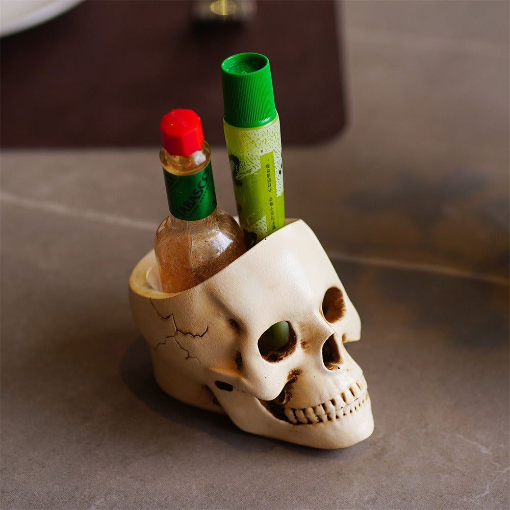 Hollow skull candle holder desktop storage ornament - Korvel