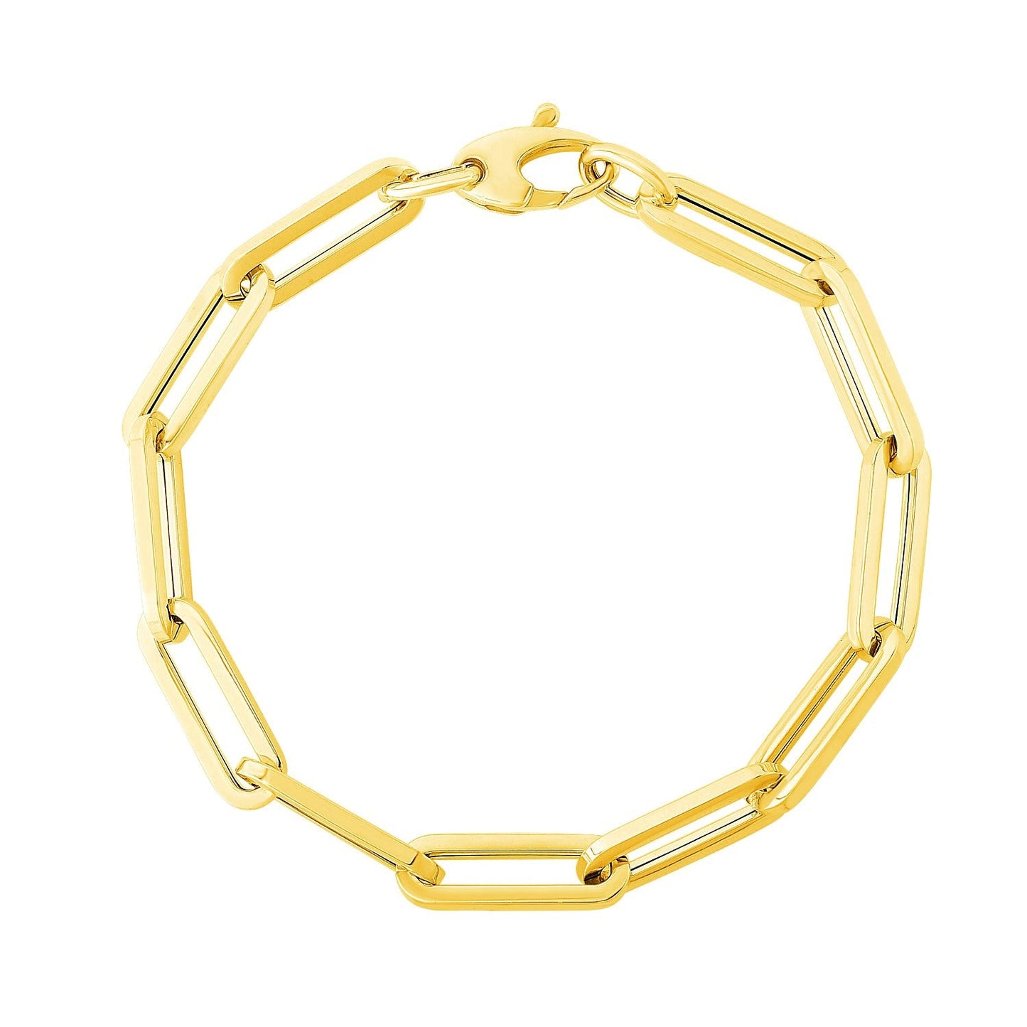 Bracelet en chaîne en papier clip extra large en or jaune 14K
