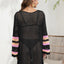 Openwork Contrast Long Sleeve Cover-Up