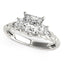 Bague en diamant antique à trois pierres en or blanc 14 carats avec taille princesse