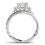 Bague en diamant antique à trois pierres en or blanc 14 carats avec taille princesse