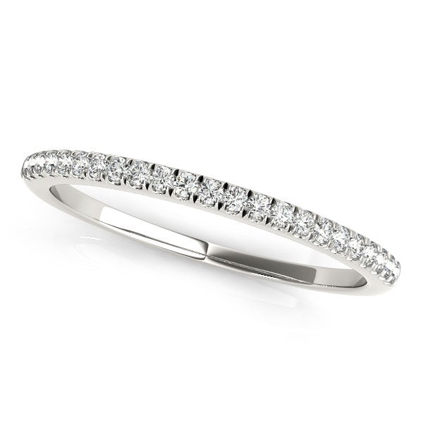 14k White Gold Diamond Pave Set Wedding Band