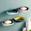 Contrast Color Drain Soap Box Double-Layer Storage Soap Box Bathroom Rack Strong Non-Marking Paste Soap Box - Korvel