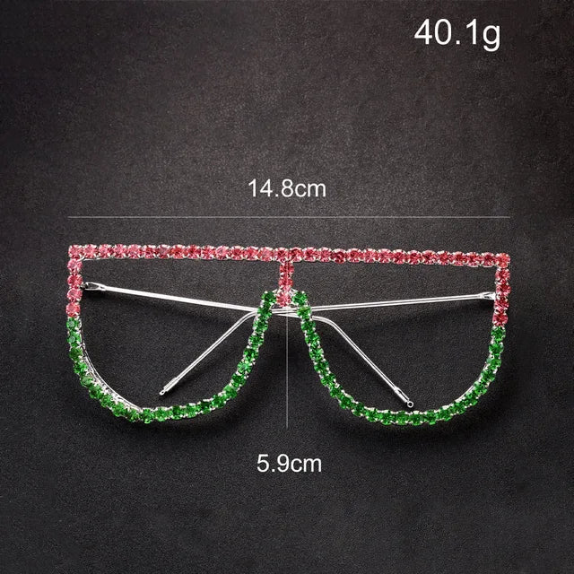 Hot tassel glasses frame no lens rhinestone glasses frame personality accessories female - Korvel
