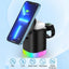 3 In 1 Magnetic Wireless Fast Charger For Smart Phone RGB Ambient Light Charging Station For Airpods IWatch - Korvel