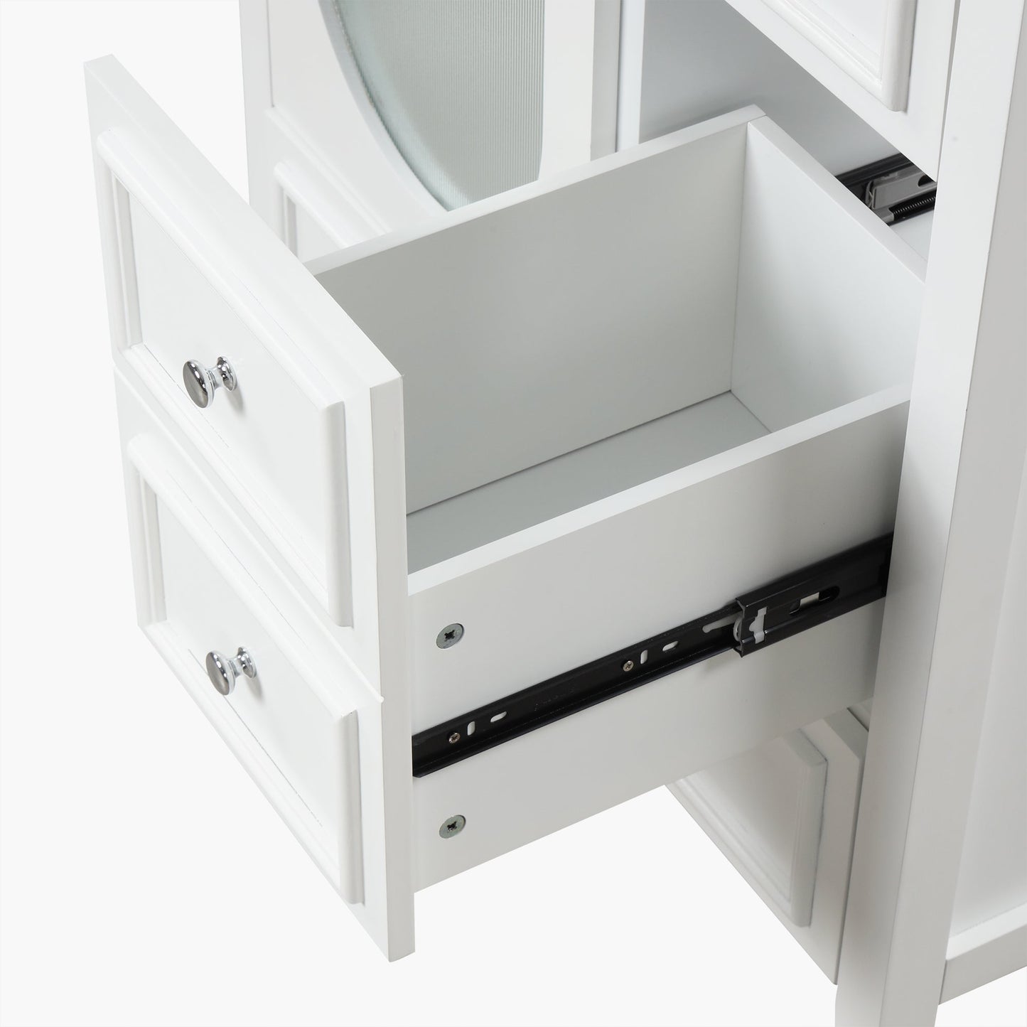 30" Bathroom Vanity with Sink, Bathroom Vanity Cabinet with Three Drawers and Door, Solid Wood and MDF, White - Korvel