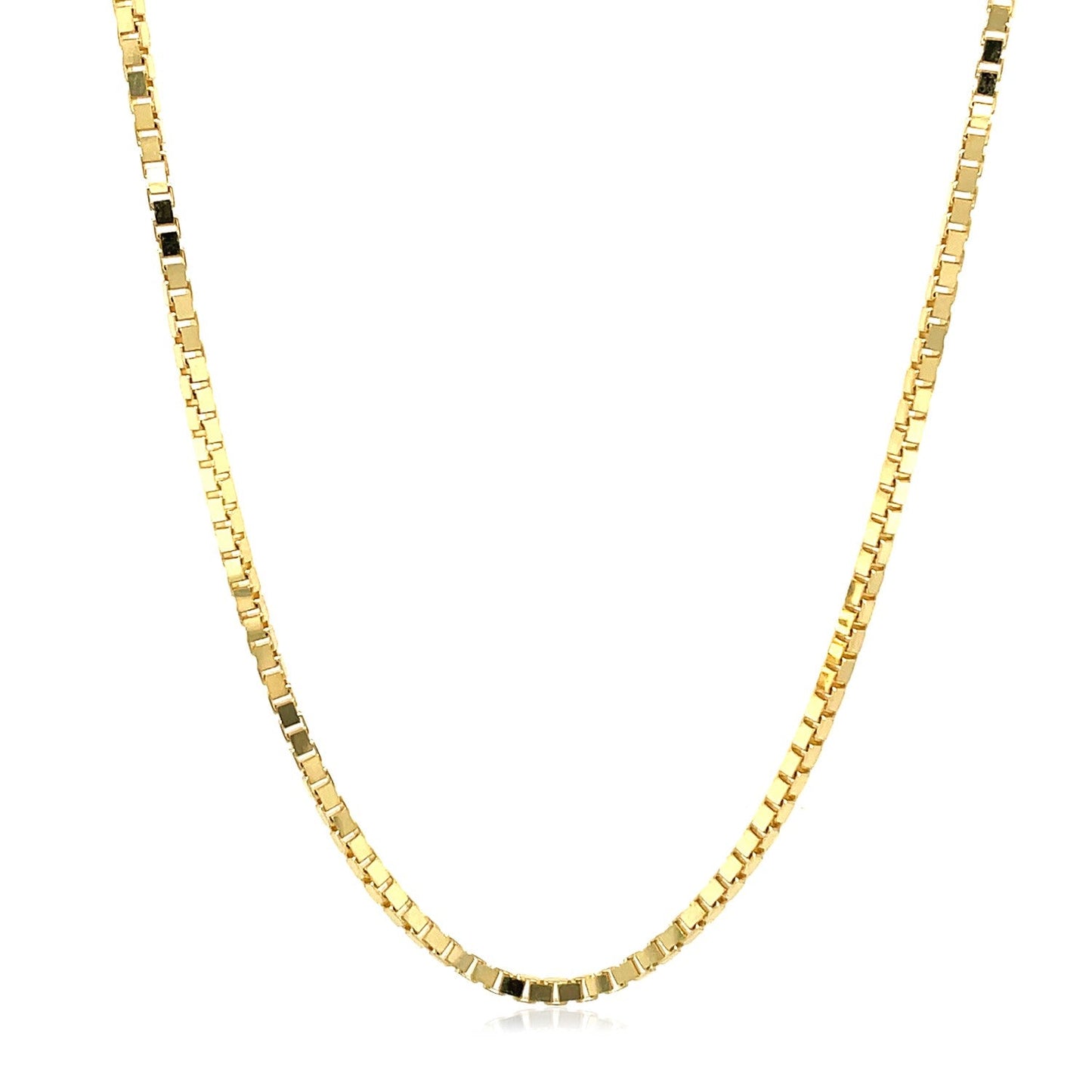 Cadena de Caja Semi Sólida de Oro Amarillo de 14k - 1.6mm