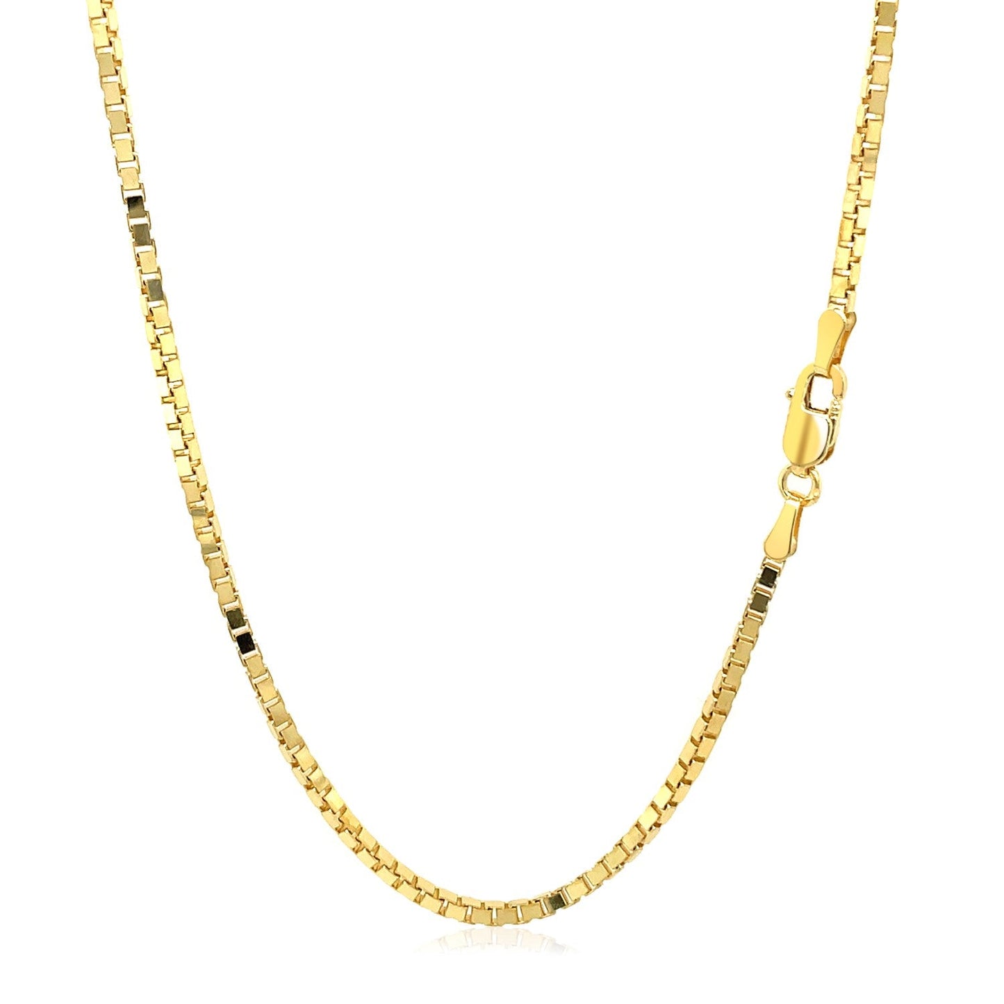 Cadena de Caja Semi Sólida de Oro Amarillo de 14k - 1.6mm