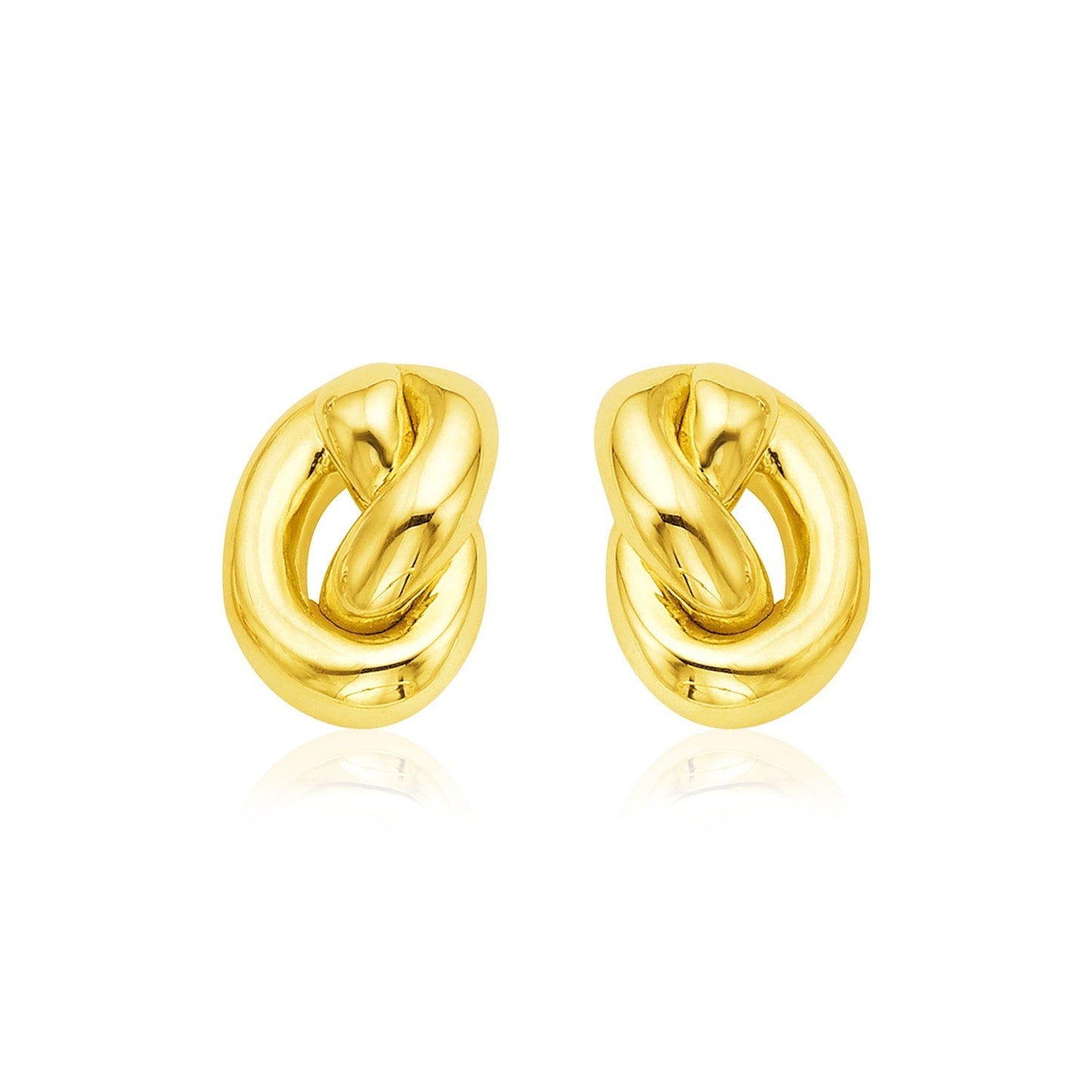 Boucles d'oreilles en nœud poli en or jaune 14 carats