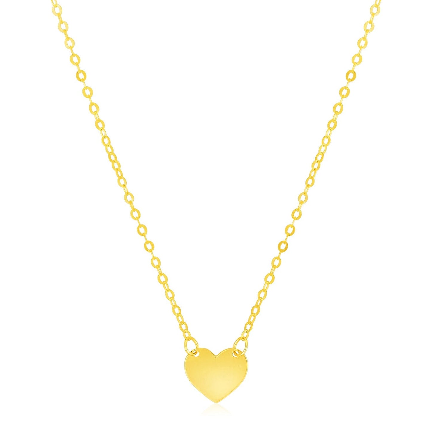 Collar Mini Corazón Pulido de Oro Amarillo de 14k