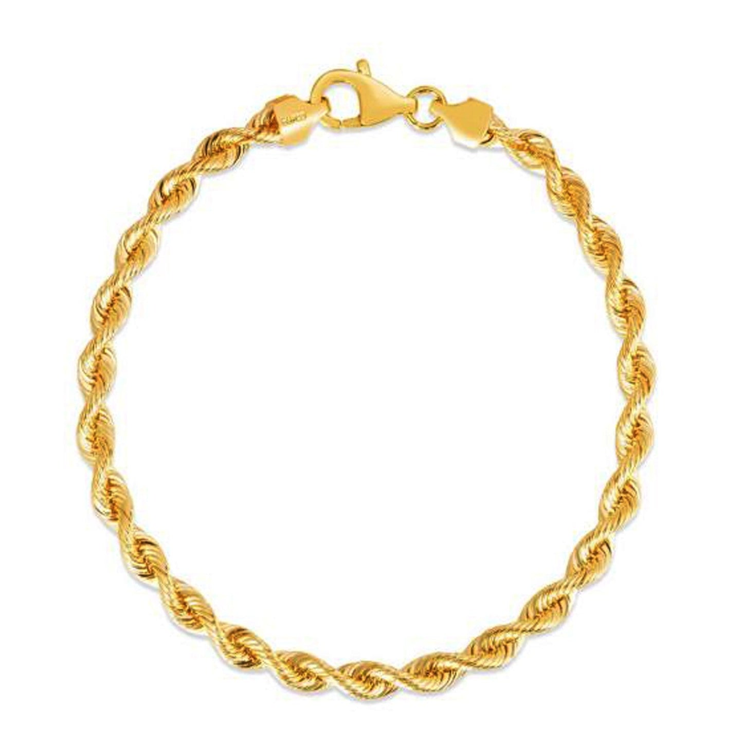 Bracelet en chaîne en soie en or jaune 14k (4,30 mm)