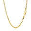 Cadena de caja semi sólida de 2.5 mm en oro amarillo de 14k