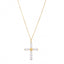 14k Yellow Gold Pearl Cross Pendant