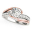 14k White and Rose Gold Bypass Shank Diamond Engagement Ring
