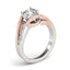 14k White and Rose Gold Bypass Shank Diamond Engagement Ring