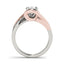 14k White and Rose Gold Bypass Shank Diamond Engagement Ring