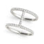 14k White Gold Dual Band Bridge Style Diamond Ring