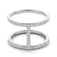 14k White Gold Dual Band Bridge Style Diamond Ring
