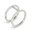 14k White Gold Dual Band Bridge Style Diamond Ring