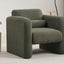 Modern style chair with sheepskin Sherpa fabric soft cushion, comfortable armchair, soft with backrest and pillow, seaweed green - Korvel