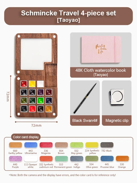 Mingke Mini Watercolor Paint Box with Notebook - 8 Colors