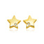 14k Yellow Gold Polished Star Earrings with Diamonds