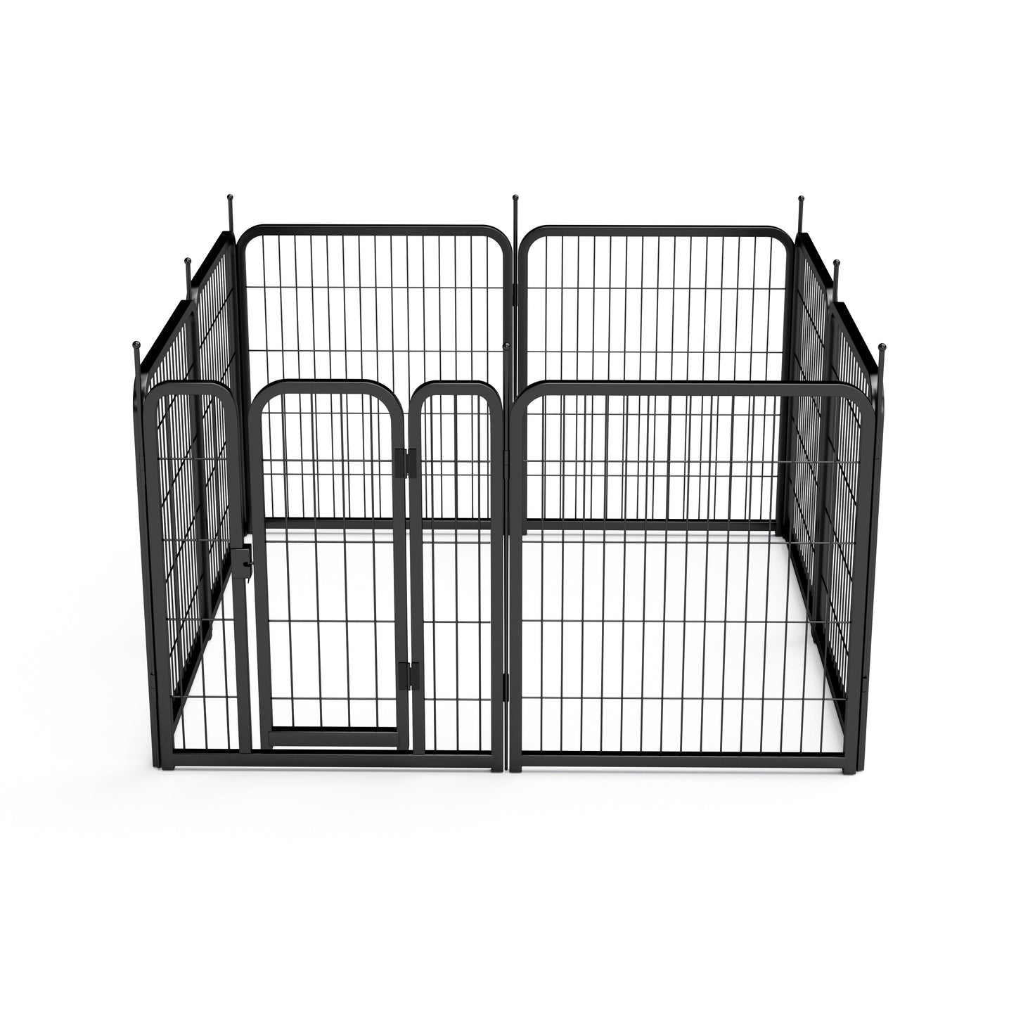 Outdoor dog fence, 8-piece board dog fence. 31 inch portable pet sports fence. Black, 26.3 inches wide x 31.5 inches high. - Korvel