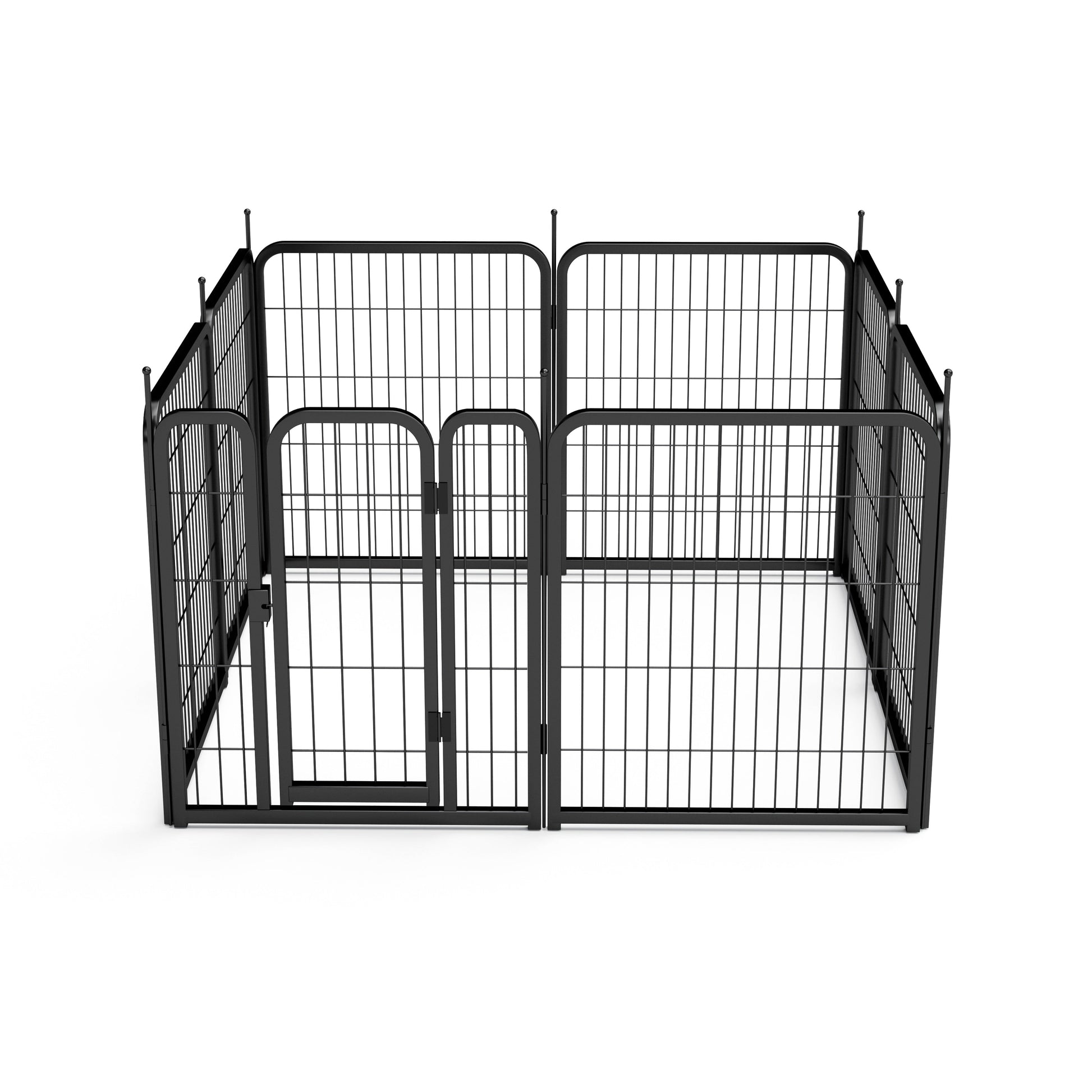 Outdoor dog fence, 8-piece board dog fence. 31 inch portable pet sports fence. Black, 26.3 inches wide x 31.5 inches high. - Korvel