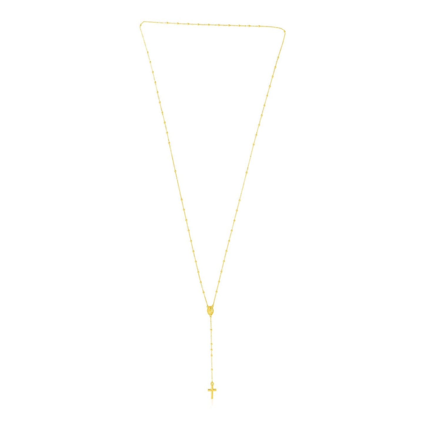 Collier de chapelet en or jaune 14 carats élégant