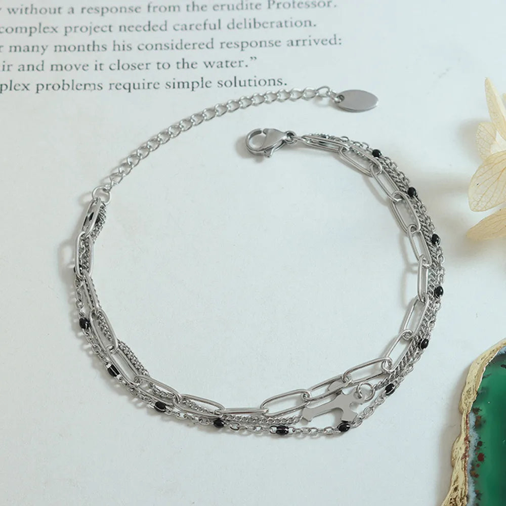 Titanium Steel Three-Layered Bracelet - Korvel