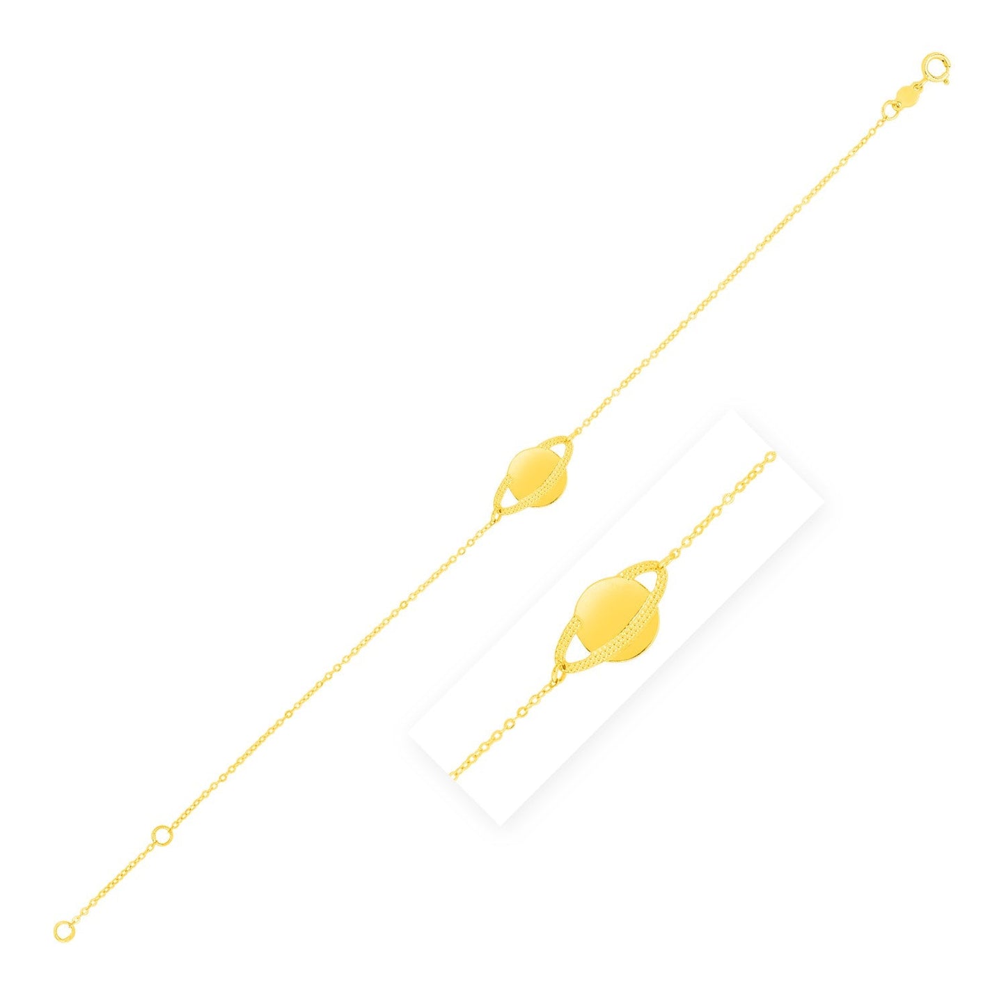 Bracelet Saturn en Or Jaune 14K