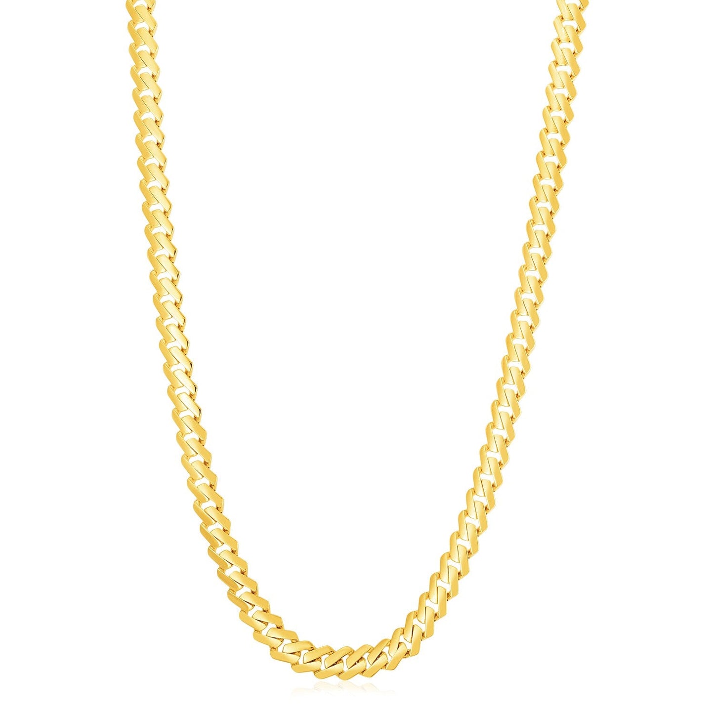 Chaîne moderne à bord léger en or jaune 14 carats poli (8,0 mm)