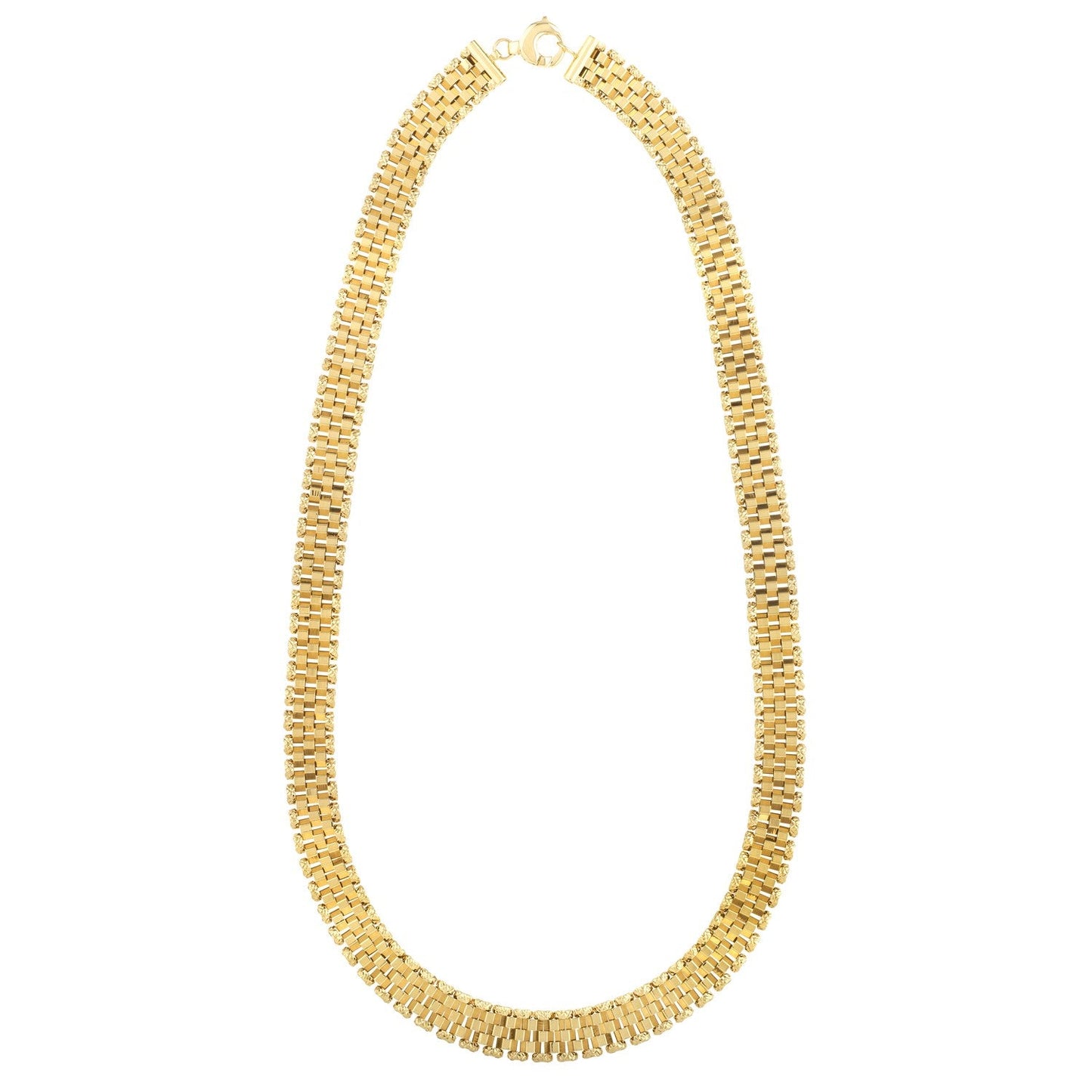 Collier en chaîne à maillons panthère facettés en or jaune 14 carats