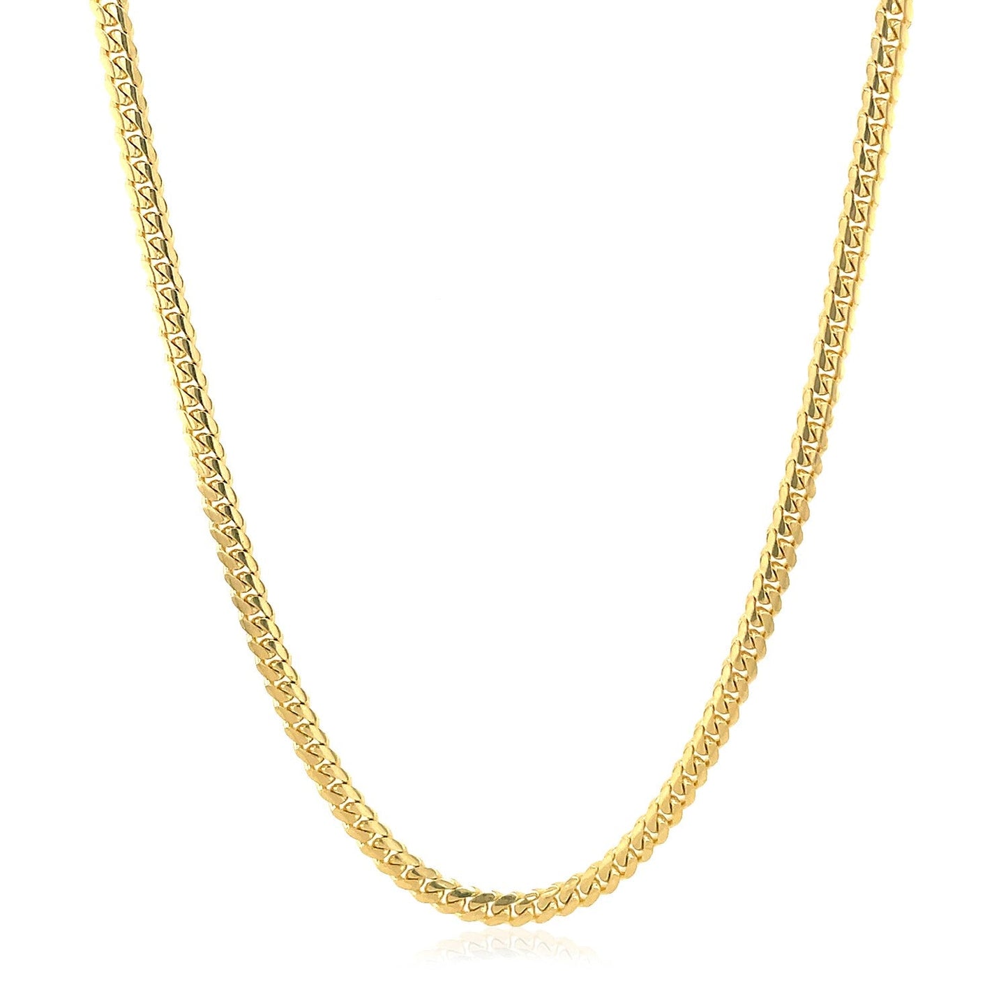 Cadena Cubana Clásica Sólida de Oro Amarillo de 14k - 2.6mm