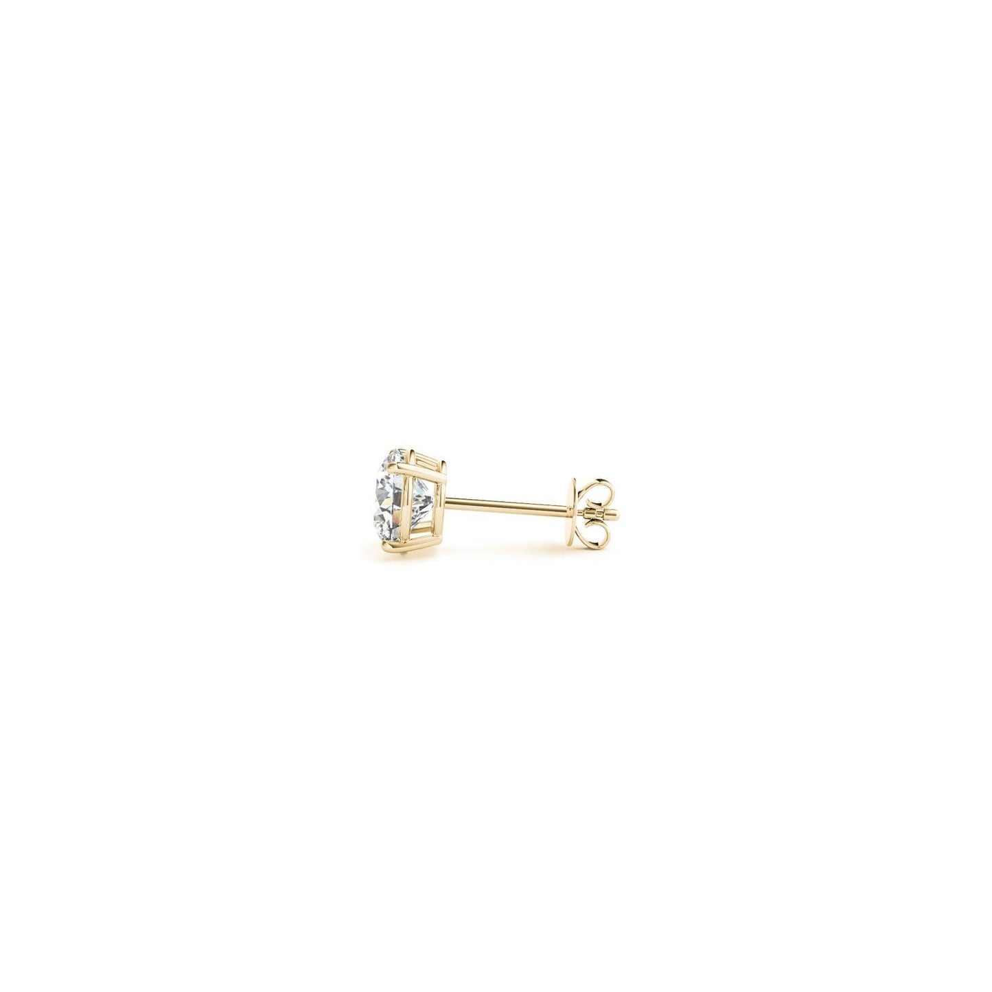 Lab Grown Round Diamond Stud Earrings in 14k Yellow Gold