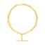 Pulsera de Cadena Alternante Ovalada y Redonda de Oro Amarillo de 14k