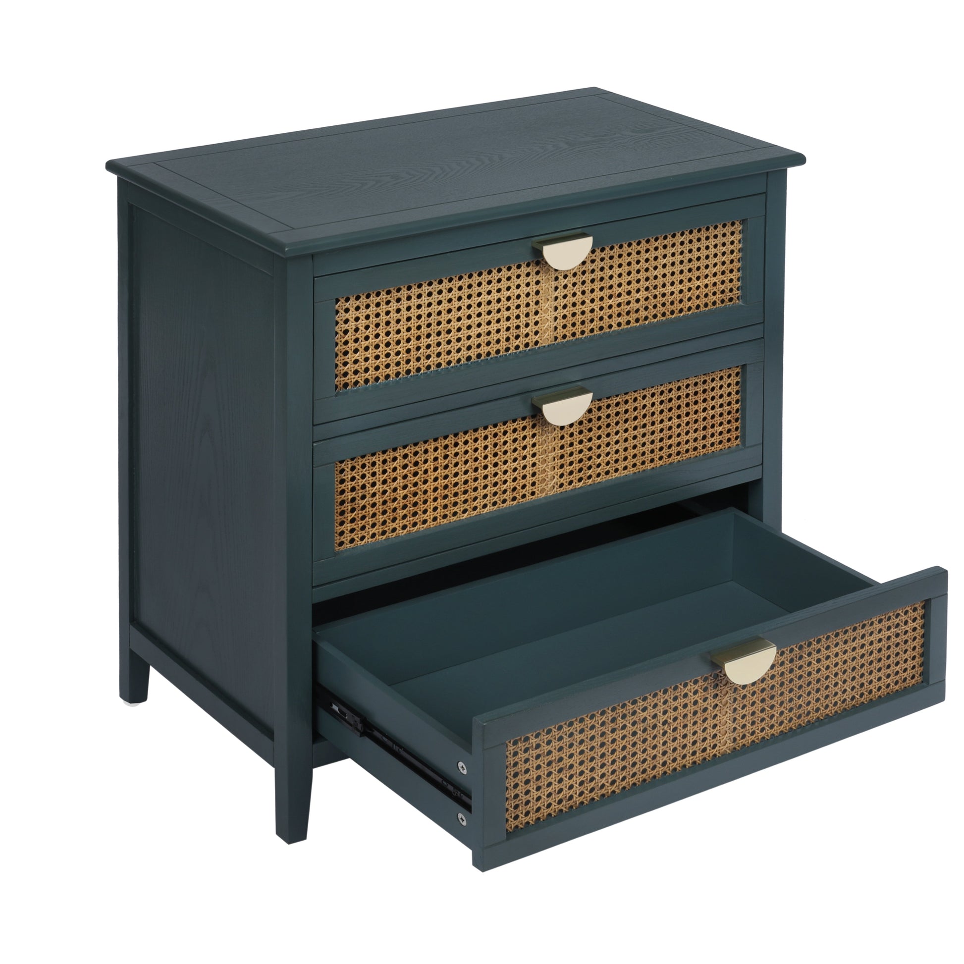 3 Drawer Cabinet Natural rattan American Furniture Suitable for bedroom living room study - Korvel